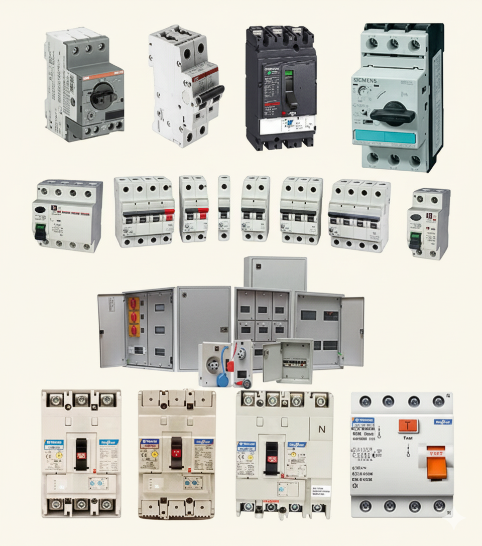 MCB, MCCB, RCCB, RCBO, ELCB, ACB & Isolator